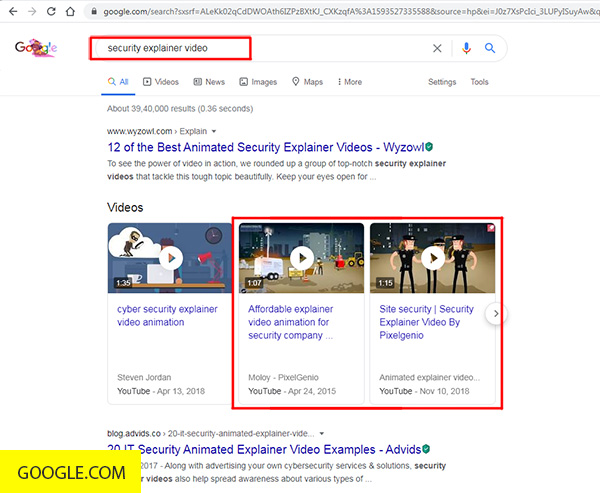 google video search