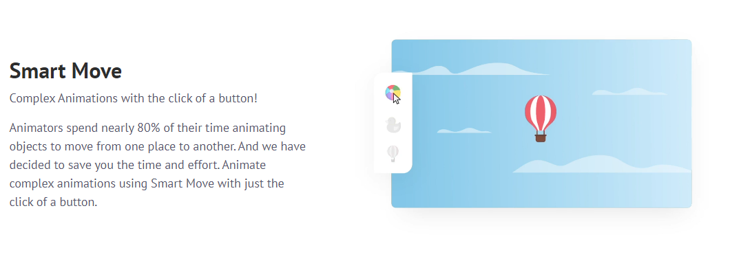 Smart move feature of animaker