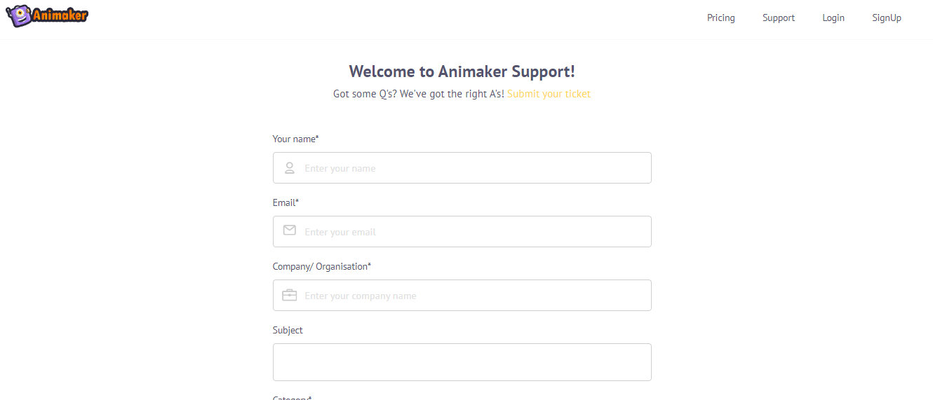 Animaker support